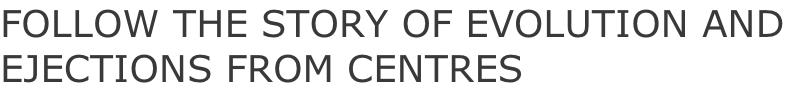 FOLLOW THE STORY OF EVOLUTION AND EJECTIONS FROM CENTRES